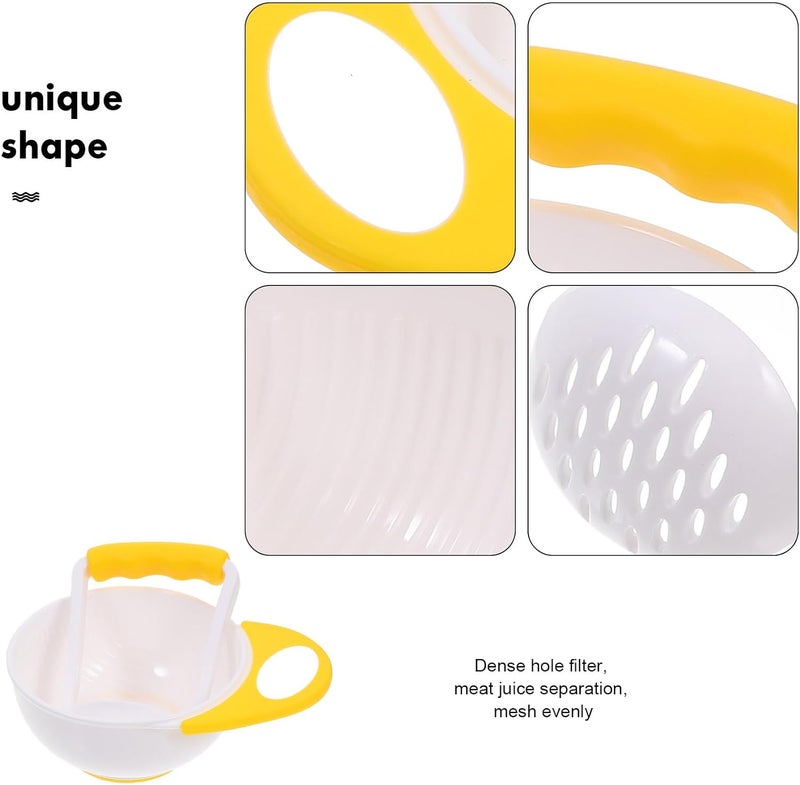 DOITOOL Baby Food Masher 2 Sets Mashing Bowl with Handle Masher, Manual Baby Food Grinder Bowl Set (Green, Yellow) - Image 5